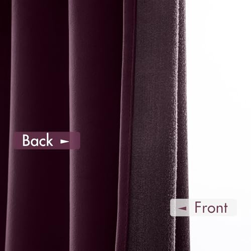 Purple Orchid Blackout Velvet Curtains Drapes 84 Inch Long 52"x84" (2 Count)