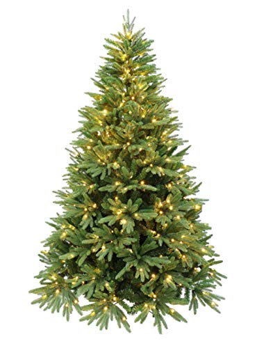 7 Foot Realistic Evergreen Valley Fraser Fir Christmas Tree Prelit with Warm White LED Lights