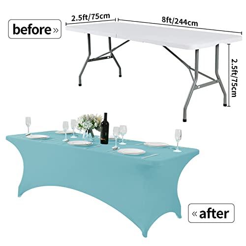 Spandex Table Cover for 8FT or 4ft or 6ft Table Universal Fitted Stretch Tablecloth for Party