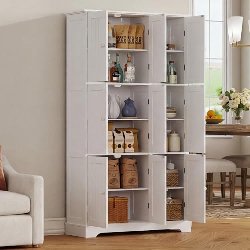 63.2" Tall Bathroom Storage Cabinet with 9 Doors