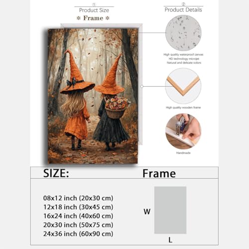 Fall Wall Art Witch Picture Decor