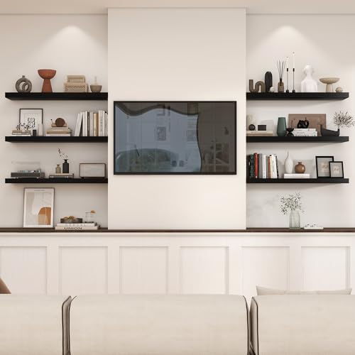 Floating Shelves 35.7" W x 10.3" D Black Set of 1