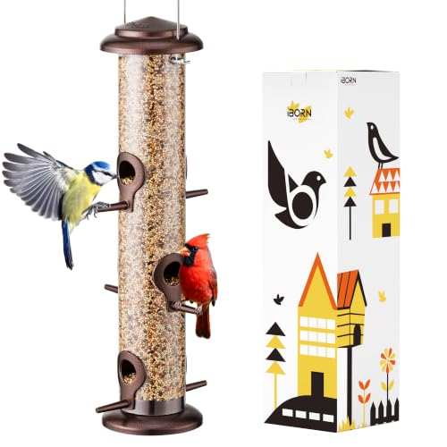 Bird Feeders for Outdoors 15" 6 Ports Chew