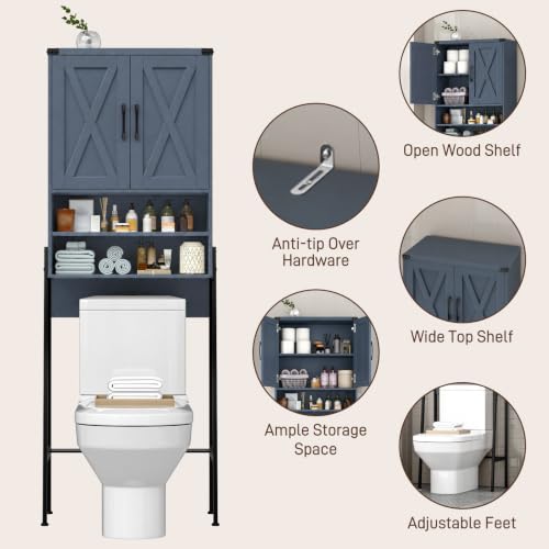 Metal Frame Over The Toilet Storage Cabinet