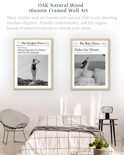 16x20in Dolce Far Niente Framed Newspaper Wall Art