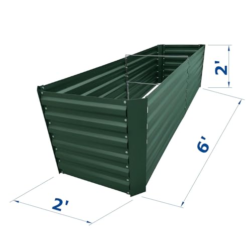 6x2x2FT Green Metal Raised Garden Bed Kit