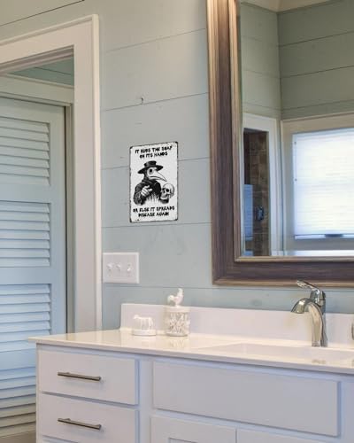 Halloween Bathroom Decor Sign 8x12"