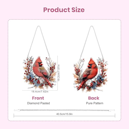 Diamond Hanging Art Kits for Adults Cardinal Birds