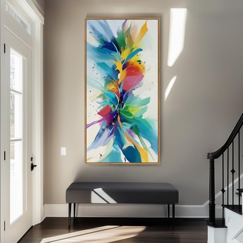 Large Framed Colorful Abstract Wall Art for Living Room
