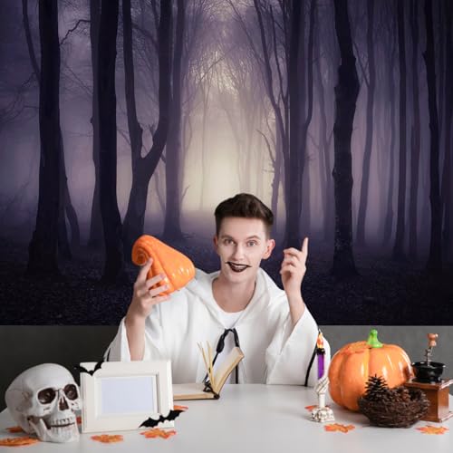 Halloween Photo Backdrop Misty Woods Dark Gloomy Forest Witch Wizard Party Background Halloween Night Ghost Photography Backdrops