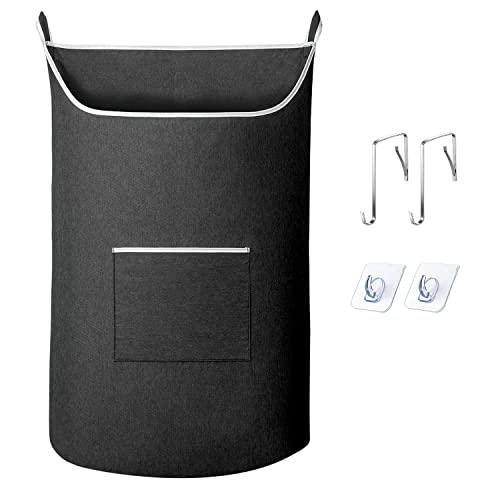 Black Hanging Laundry Hamper Bag