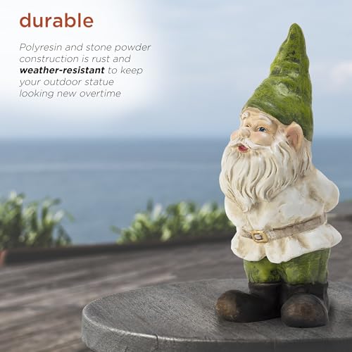 12" Tall Traditional Outdoor Garden Gnome Yard Statue Decoration