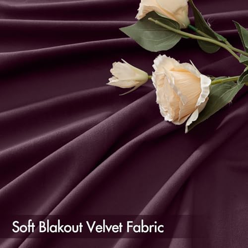 Purple Orchid Blackout Velvet Curtains Drapes 84 Inch Long 52"x84" (2 Count)