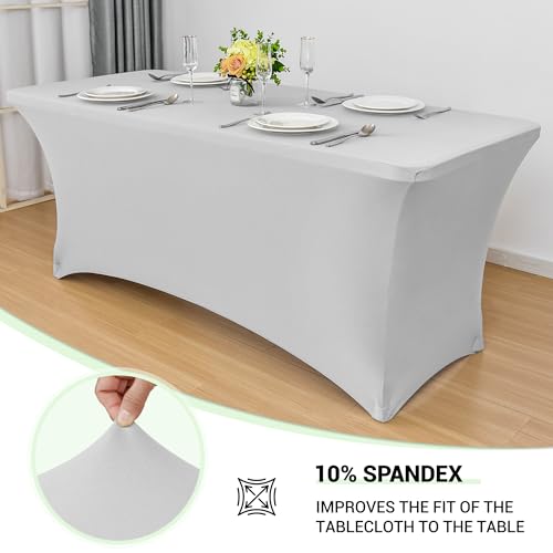 8ft Stretch Spandex Table Cover for Folding Tables (2 Count)