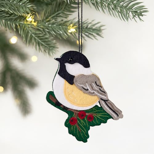 Winter Chickadee Christmas & Birthday Card with Notecard & Envelope