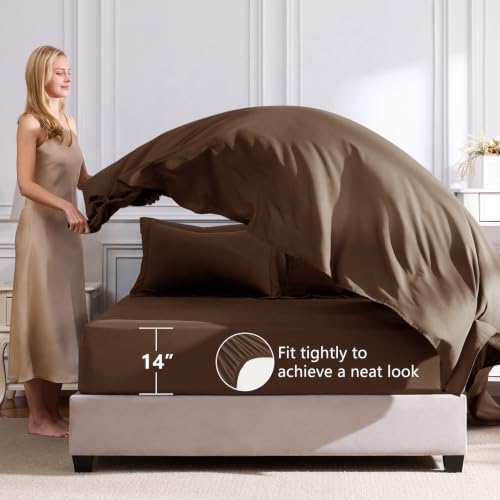Twin Comforter Set 68"x88" Brown
