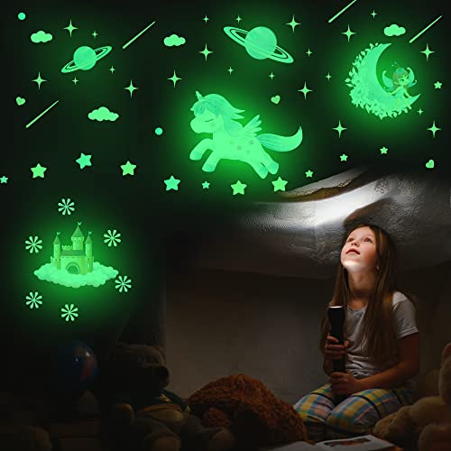 Glow in The Dark Fairy Unicorn Wall Decal Sticker