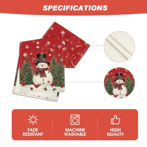 Snowman Christmas Table Runner Home Party Decor 13x60 Inch