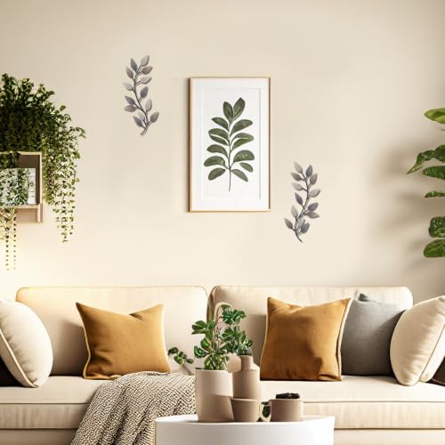 2 Pcs Metal Leaf Wall Art Vine Branch Decor (2 Count)