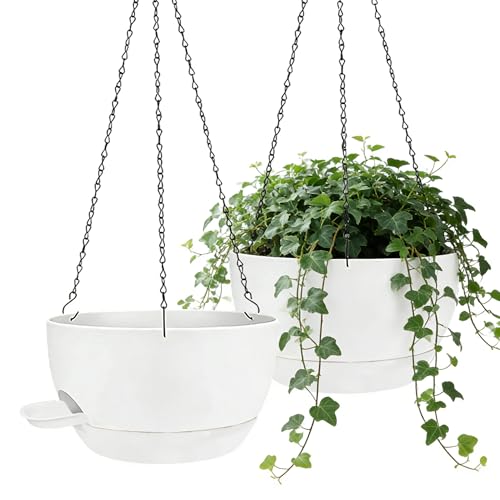 12 Inch Self Watering Hanging Planters 2 Pack (2 Count)