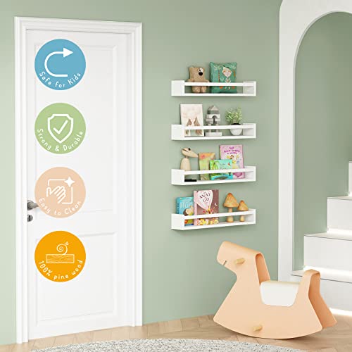 24 Inch Wall Bookshelf for Kids Bedroom Set of 4 (4 Count)