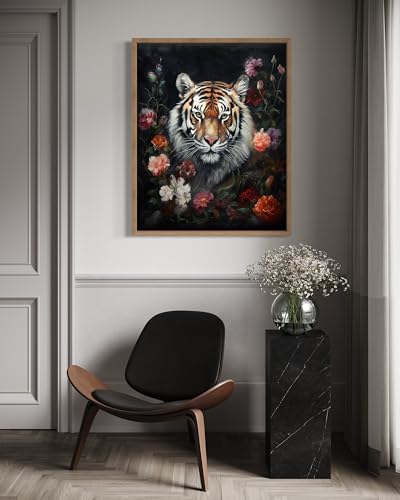 Tiger and Flower Poster Art Print
