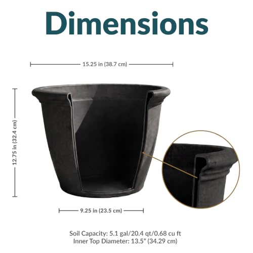 Sunnydaze Anjelica 15.25'' Large Plastic Planter Pot for Plants (2 Count)