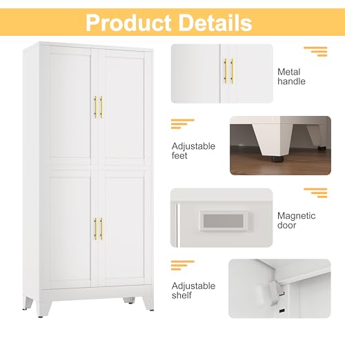 White Metal Storage Cabinet