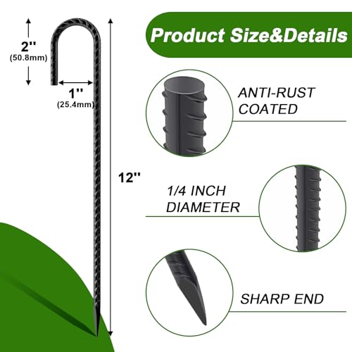 Rebar Stakes 12 Inch J Hook (8 Count)