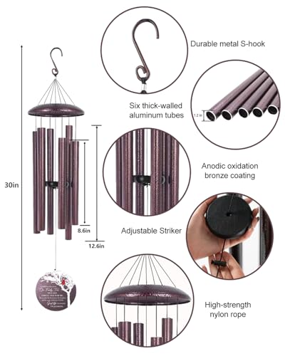 Personalized Cardinal Memorial Wind Chimes for Loss of Loved One Mom Dad