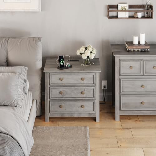 Large Nightstand with Charger Station