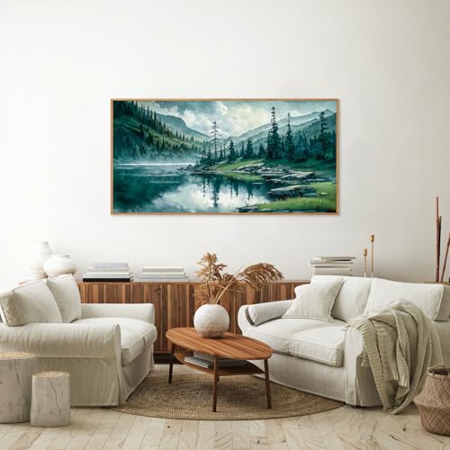 Large Nature Forest Framed Canvas Wall Art