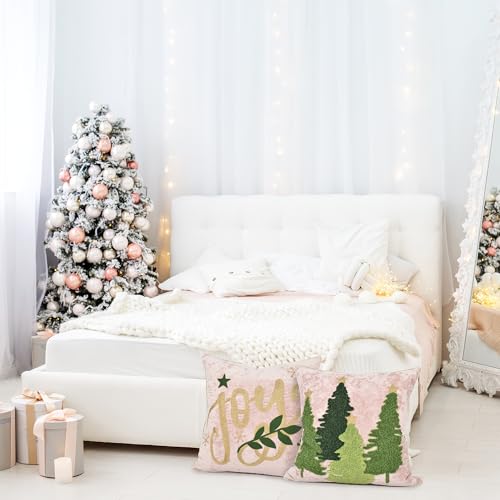 Joy Christmas Pillow Covers 18x18