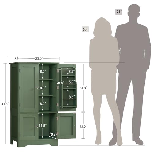 43”H Pantry Cabinet with 4 Doors