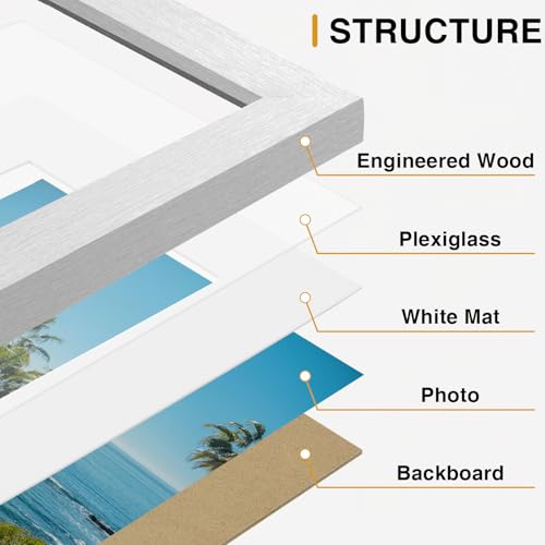 8x10 Picture Frames Set of 9 for Wall or Tabletop Display (9 Count)