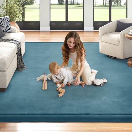 Baby Play Mat for Floor Nursery Rug Muscle Mat Area Rug Playroom Rug 50"x50" Playpen Mat Elastic Foam 1.3" Thick Crawling Mat for Babies