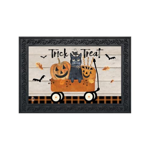 Halloween Doormat 30x18 Indoor Outdoor Trick Or Treat Wagon for Halloween Doormat (3.75 Sq Ft)