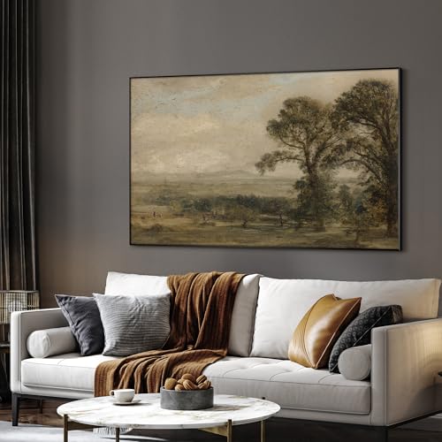30"x60" Extra Large Framed Wall Art Vintage Landscape with Trees and Distant Horizon for Home Living Room Bedroom Decor