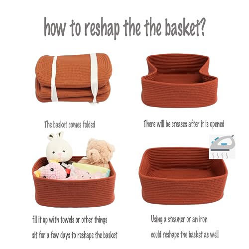 Small Woven Storage Baskets for Shelves (3 Count)
