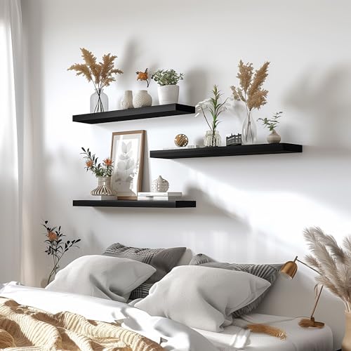 Wood Floating Shelves for Wall Decor (4 Count)