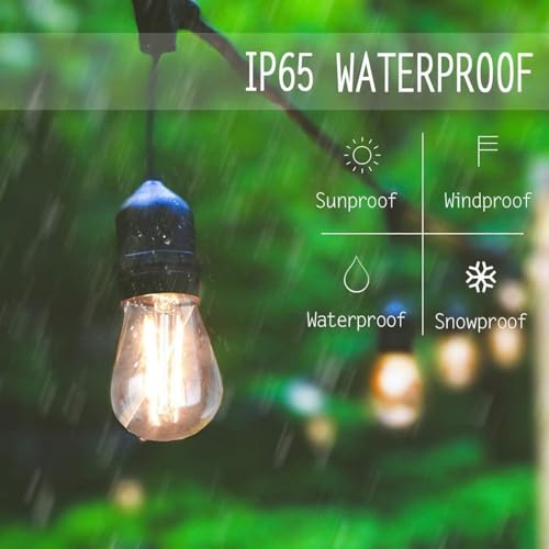 192 FT Outdoor String Lights 2W S14 LED Commercial Grade Waterproof (192 Foot)