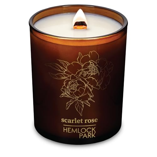 Scarlet Rose Amber & Gold Crackling Wood Wick Candle
