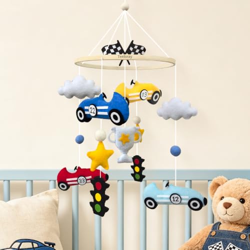 Baby Mobile for Crib Race Car Crib Mobile for Boys Newborn Gifts