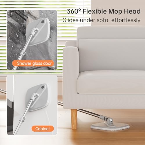 Spin Mop and Bucket Set with Self Separation Dirty and Clean Water System