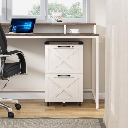 Farmhouse File Cabinet with Lock & 2 Drawers
