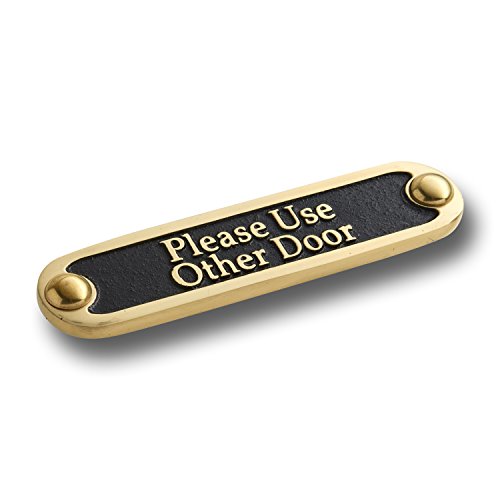 Please Use Other Door Brass Door Sign. Traditional Style Home Décor Wall Plaque Handmade By The Metal Foundry UK