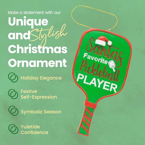 Santa’s Favorite Pickleball Player Christmas Ornament