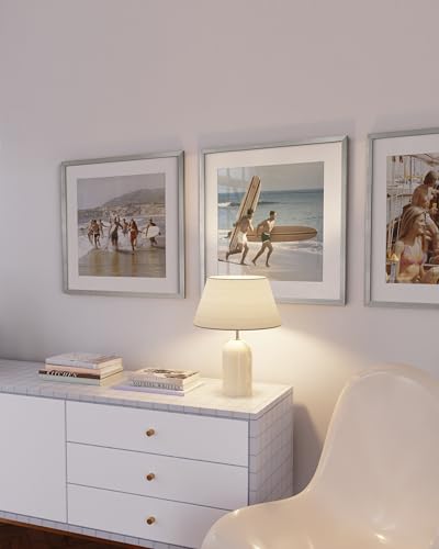 20x20 Silver Metal Picture Frames Matted to 16x16 (3 Count)