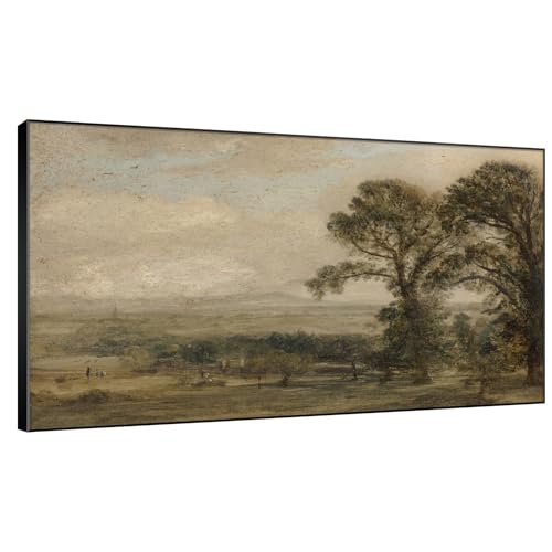 30"x60" Extra Large Framed Wall Art Vintage Landscape with Trees and Distant Horizon for Home Living Room Bedroom Decor