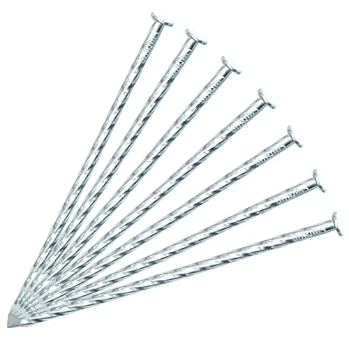 50/100/150 Pack 6" Solid Galvanized Non-Rust Metal Garden Stakes Spiral Landscape Edging Anchors for Paver Edging, Gardening, House Construction, etc (50) (50 Count)